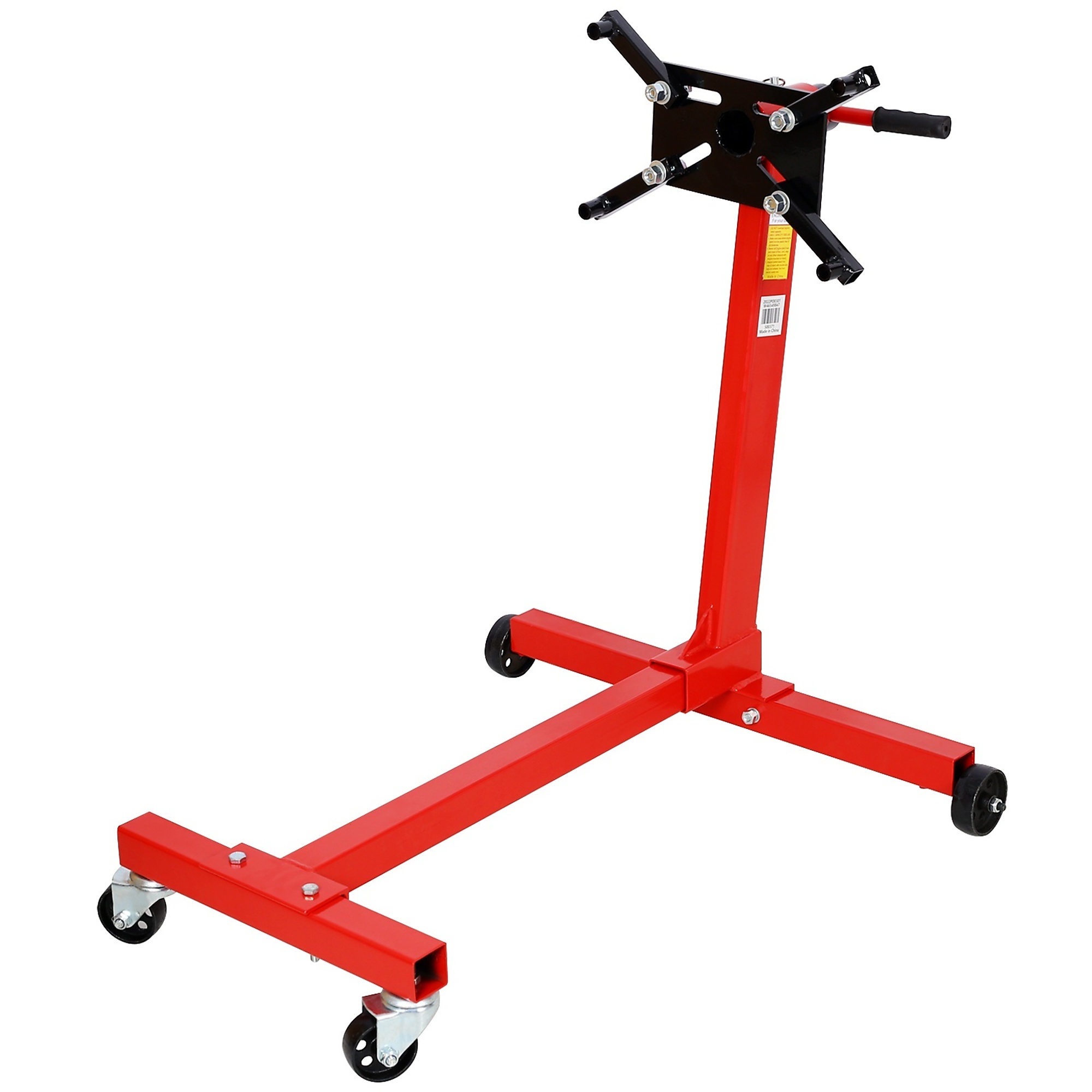 BlackTeck Engine Stand — 1000-Lb. Capacity, H-Shaped Base, Steel Rotating Head, Red, Model# N2-49847